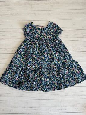 Mini boden Navy Floral Tiered Girls' Dress - Cute Summer Style